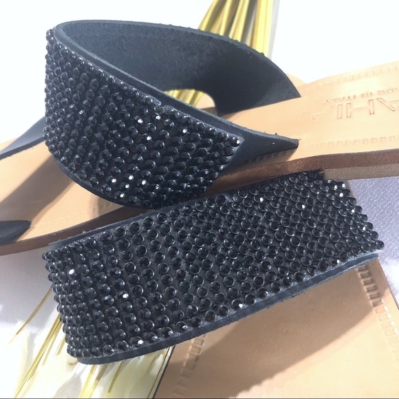BAHIA Rhinestone Leather Strap Sandals - Picture 2 of 5